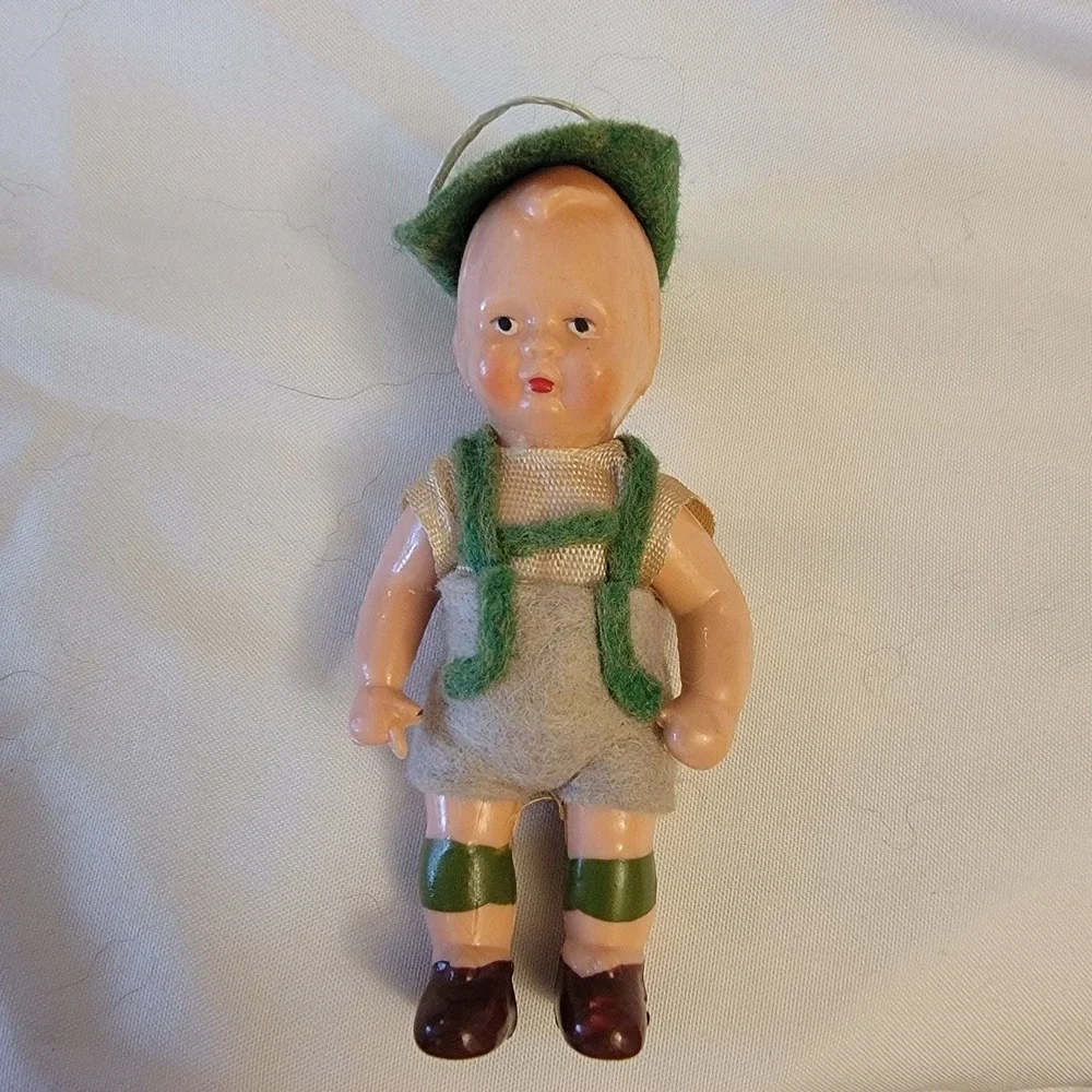 Vintage German Doll With Felt Clothes